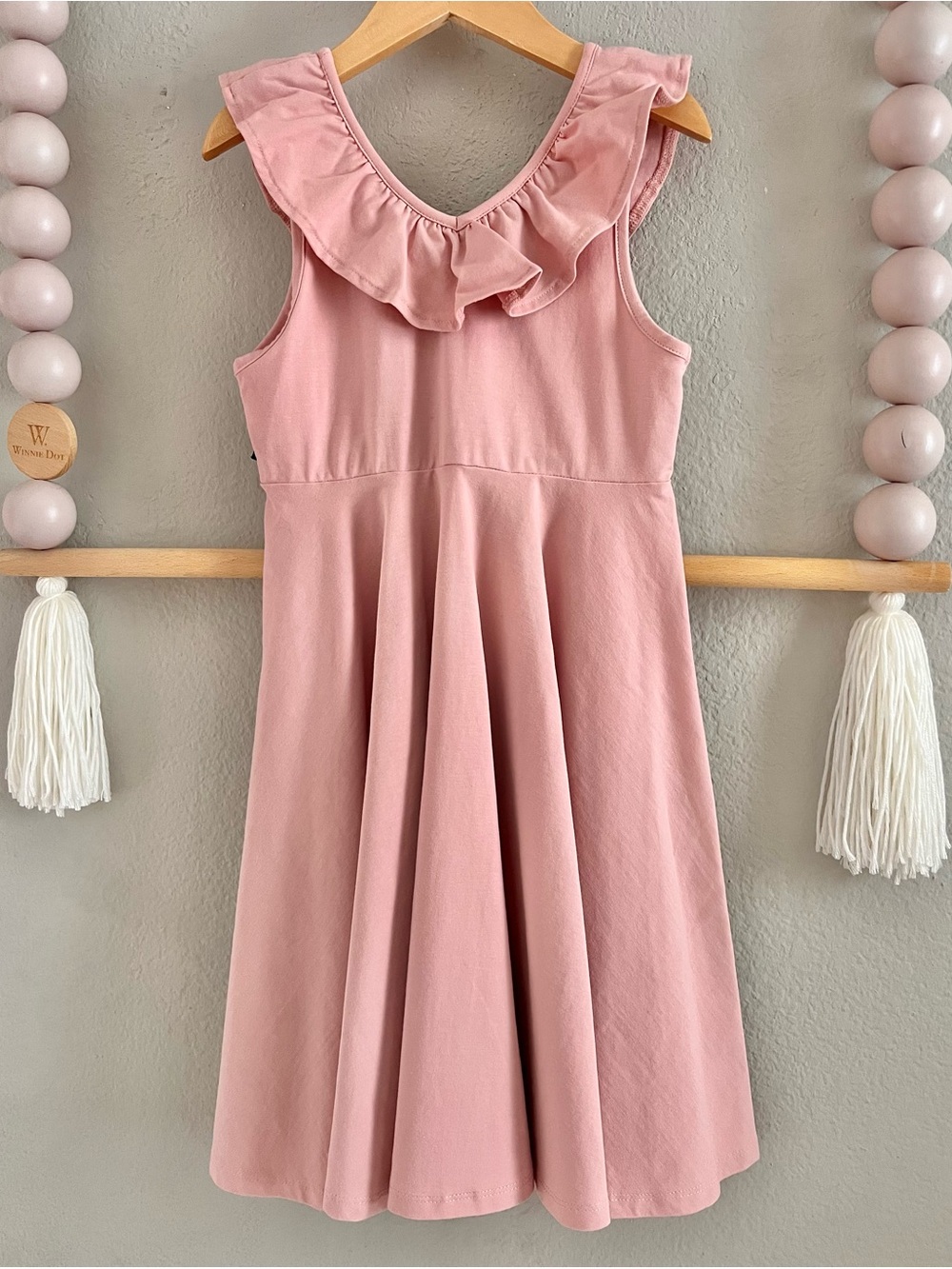 Rock Your Kid Pink Ruffle Neck Girls' Dress
